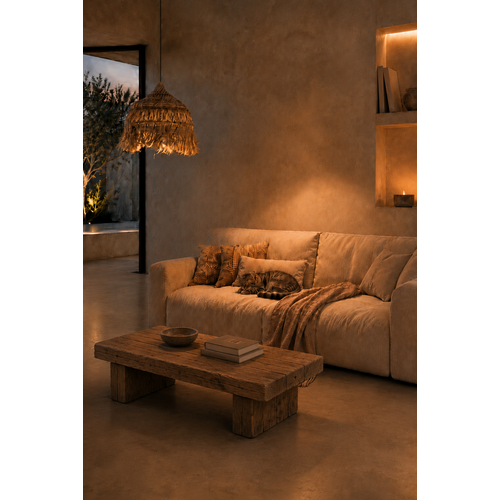 Bazar Bizar Antwerp De Abaca Hoola Hanglamp - Naturel - L