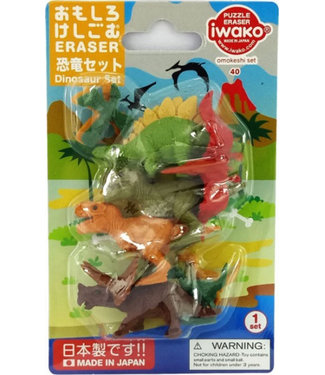 Iwako iwako | Puzzle Eraser | Dinosaurs Set | 3+