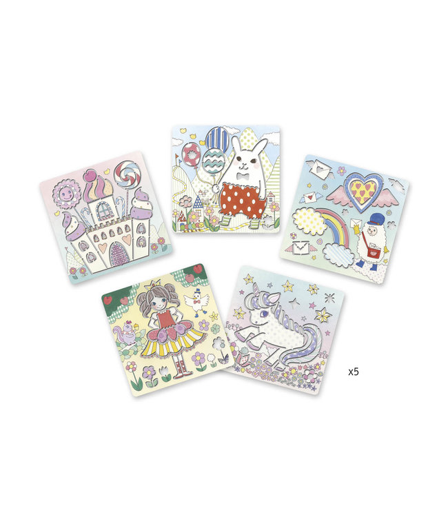 Djeco | Sjablonen | Kawailand | 5 delig | 4-7 jaar