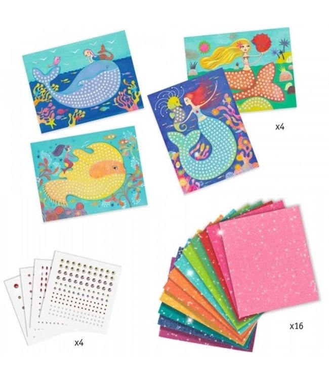 Djeco | Relief Collages| Art by Number | The Mermaid's Song | 7-13 jaar