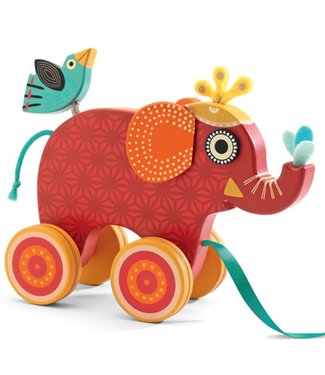 Djeco Djeco | Houten Trekfiguur | Indy de Olifant| 1+