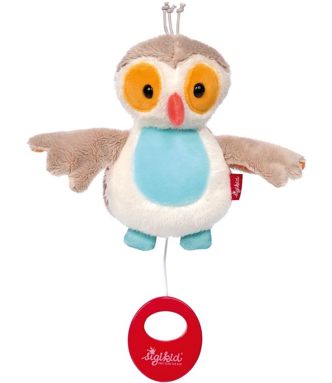 Sigikid | Knuffel  inclusief Muziekdoosje met Trekkoord | Uil | 14 cm | 0+