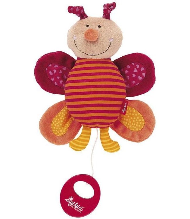 Sigikid | Knuffel  inclusief Muziekdoosje met Trekkoord | Vlinder | 24 cm | 0+