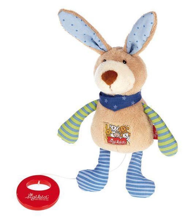 Sigikid | Knuffel  inclusief Muziekdoosje met Trekkoord | Konijn | 22 cm | 0+