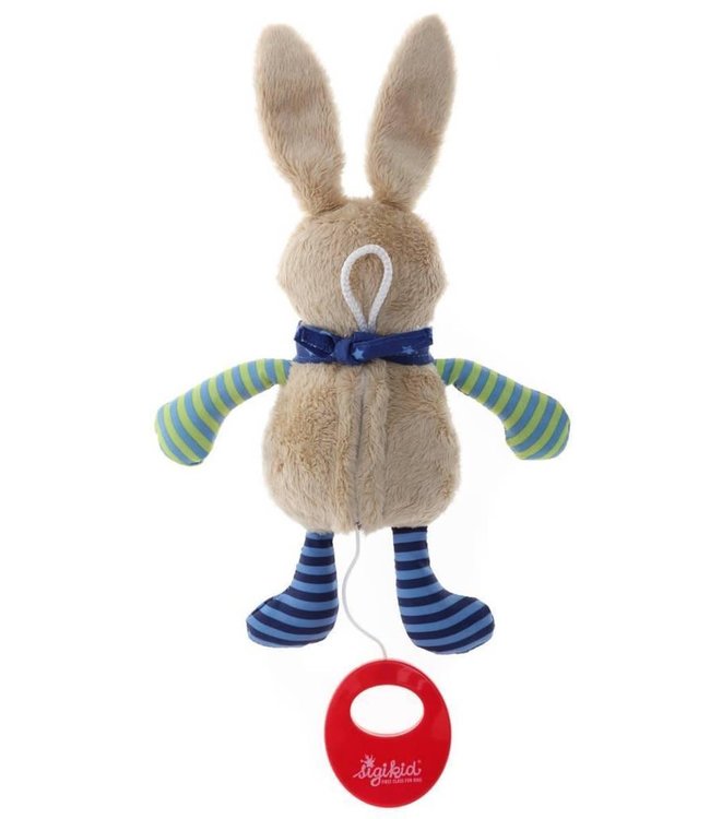 Sigikid | Knuffel  inclusief Muziekdoosje met Trekkoord | Konijn | Melody: Various | 22 cm | 0+