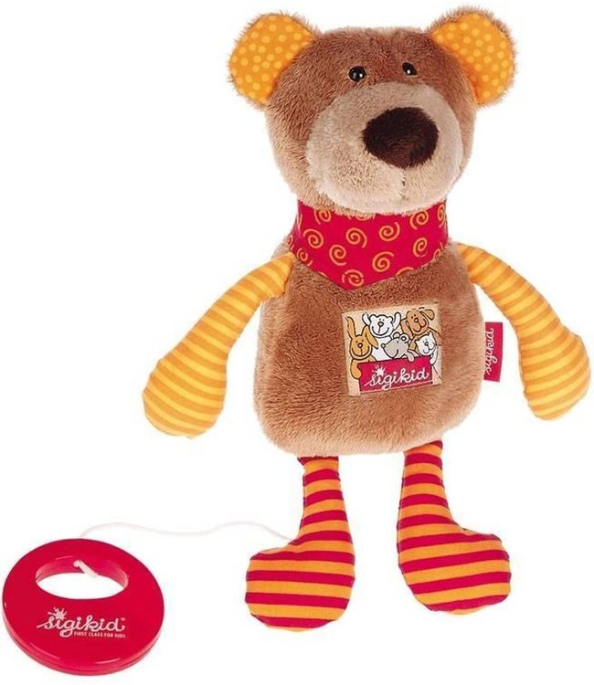 Sigikid | Knuffel  inclusief Muziekdoosje met Trekkoord | Beer | 21 cm | 0+