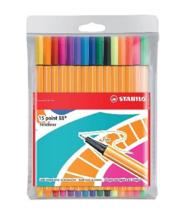 Stabilo | Point 88 | etui 15 kleuren | Fineliner