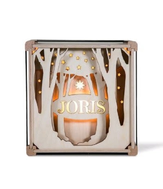 Houtlokael Nachtlampje met Eigen Naam |  Tussen de Bomen