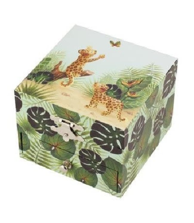 Trousselier | Houten Muziekdoos l Kubus 10,5 x 8,5 cm | Savanne | Tchaikovsky | the Sleeping  Beauty