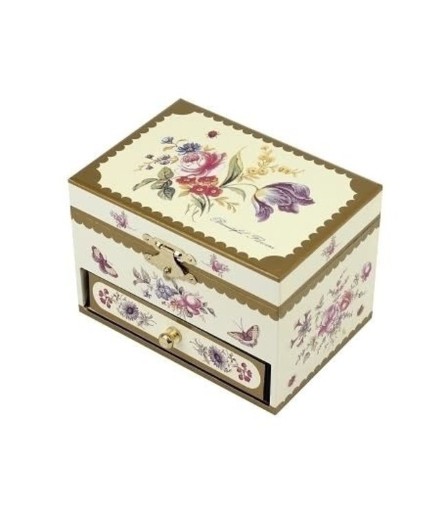 Trousselier | Musical Box | Botanical | Yellow | with Drawer | N.Rota| Romeo & Juliet