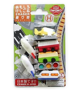 Iwako iwako | Puzzle Eraser | Vehicle Set | 3+