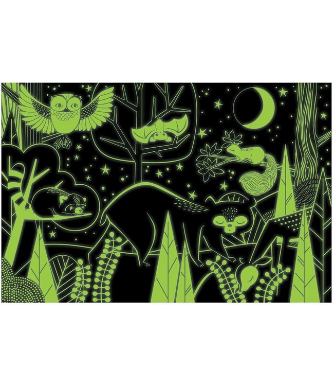 Mudpuppy | Puzzle | Glow in the Dark | In The Forest | 100 stukjes | 5+