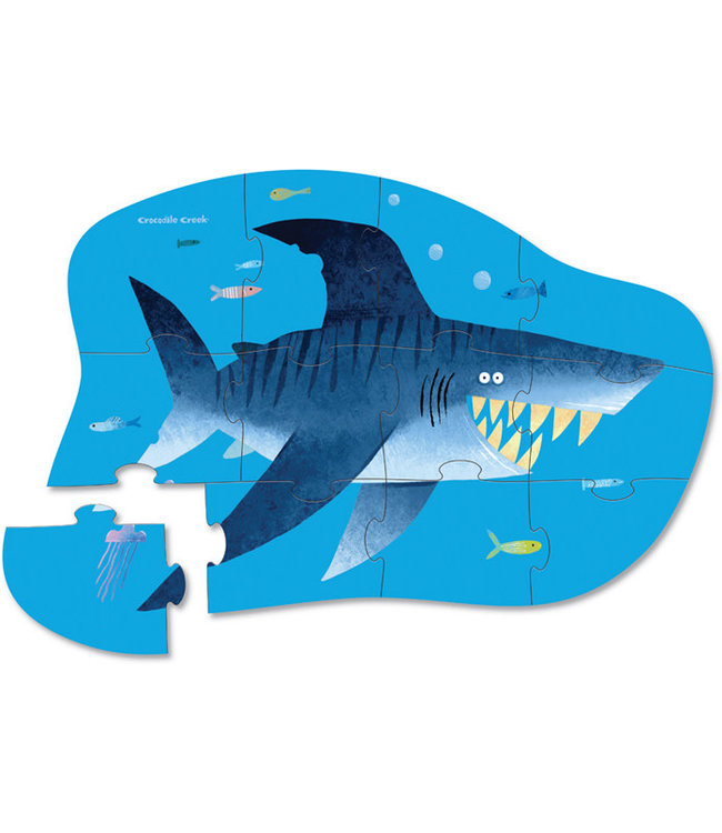 Crocodile Creek | Mini Shaped Puzzle | Shark | 12 stukjes | 2+