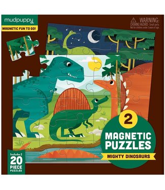 Mudpuppy Mudpuppy | Two Magnetic Puzzles | Mighty Dinosaurs | 20 stukjes | 3+