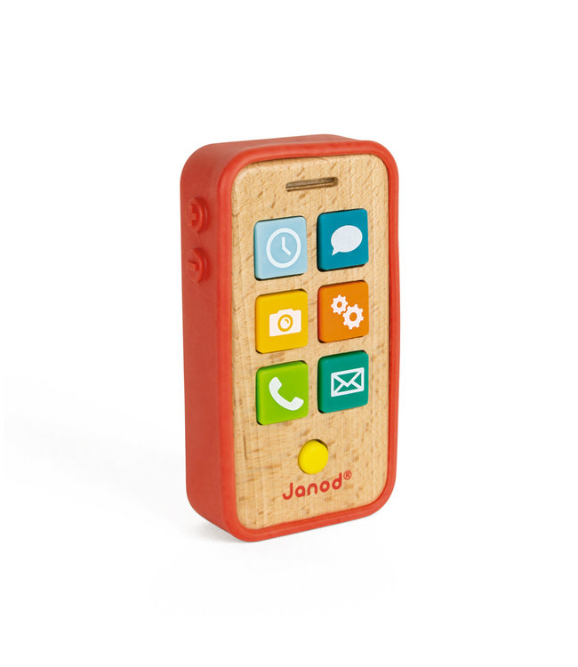 Janod | Houten Telefoon Met Geluid | 14 cm | 1+