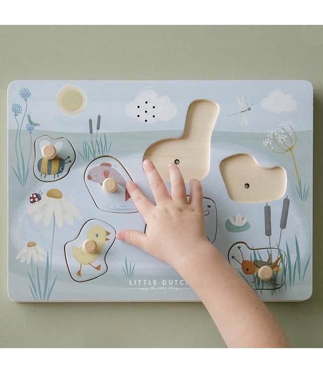 Little Dutch | Houten Puzzel met Geluid | Gans | 1+