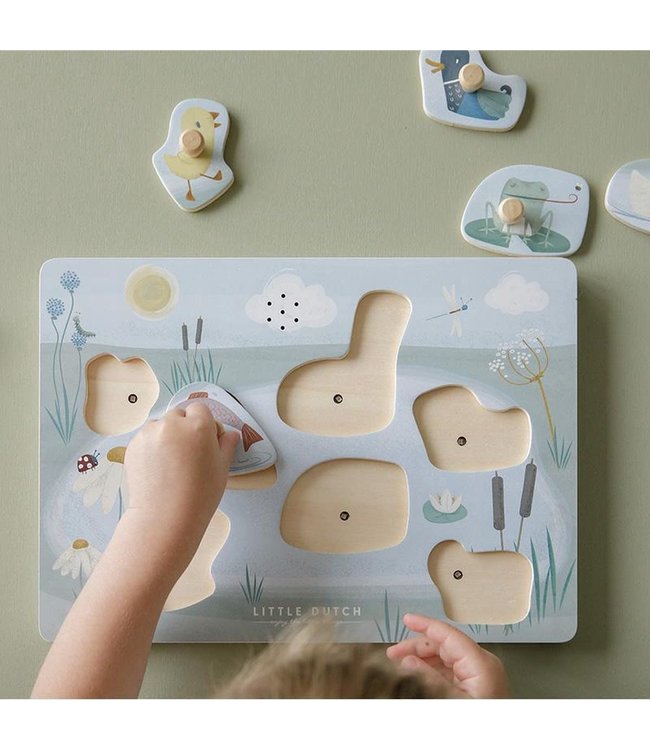 Little Dutch | Houten Puzzel met Geluid | Gans | 1+