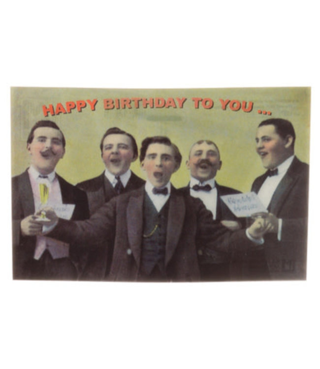 Lenticulaire Kaart Bewegend | Happy Birthday | Mannenkoor