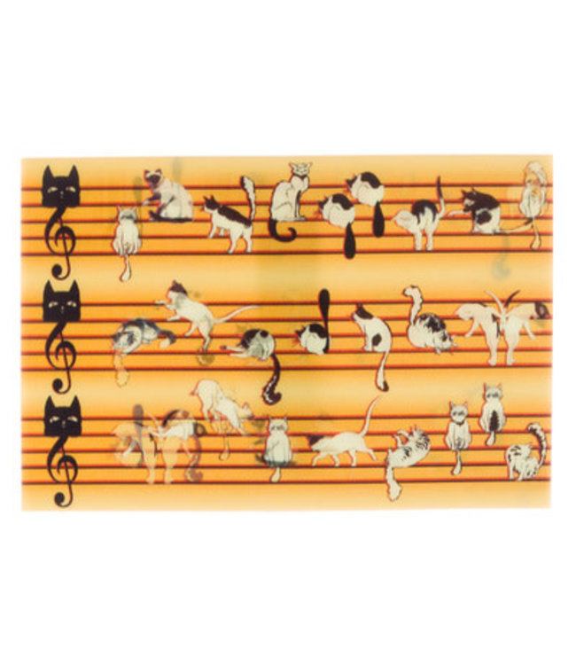 Lenticulaire Kaart Bewegend | Katjes dansend over de Notenbalk