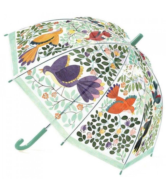 Djeco | Paraplu | L 68 cm | ø  70 cm | Bloemen en Vogels | 3+