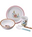 Petit Jour Petit Jour Paris | Peter Rabbit | Giftset bord met Roze Rand | 5 delig | +6 mnd