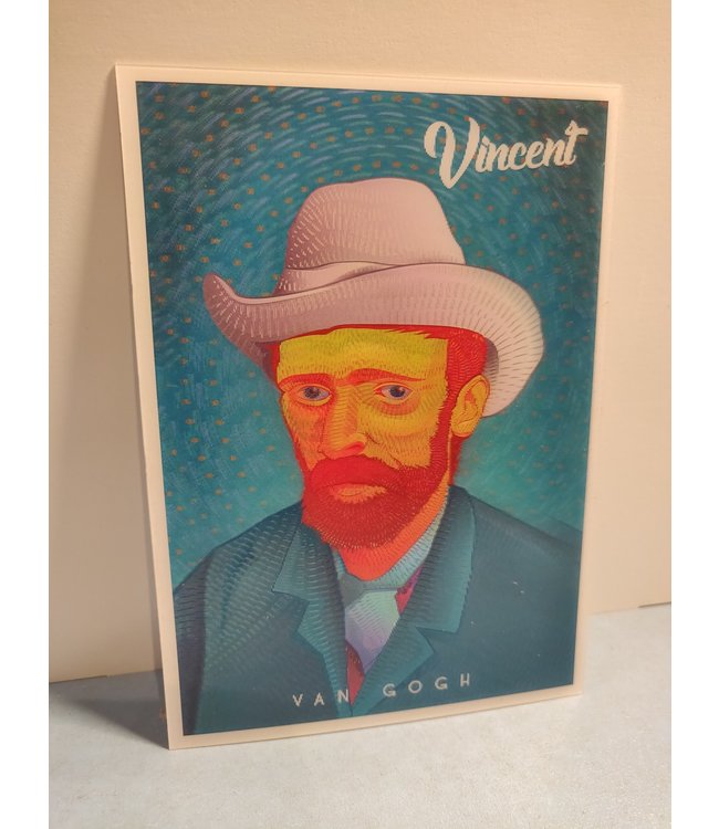 Orange Panda | Lenticulaire Kaart Bewegend | Vincent van Gogh | Self-portrait with Grey Felt Hat