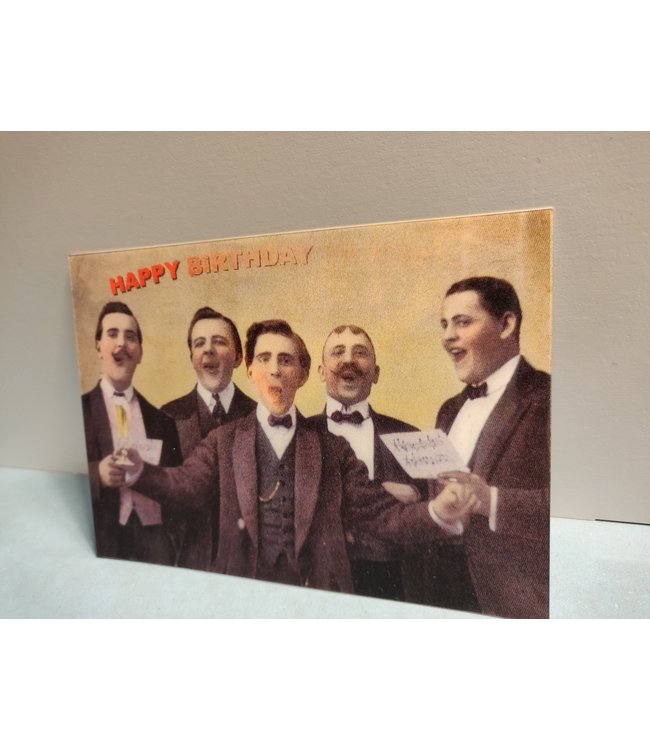 Lenticulaire Kaart Bewegend | Happy Birthday | Mannenkoor