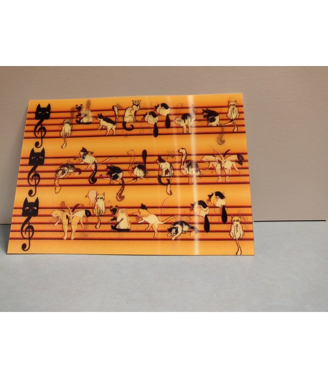 Lenticulaire Kaart Bewegend | Katjes dansend over de Notenbalk