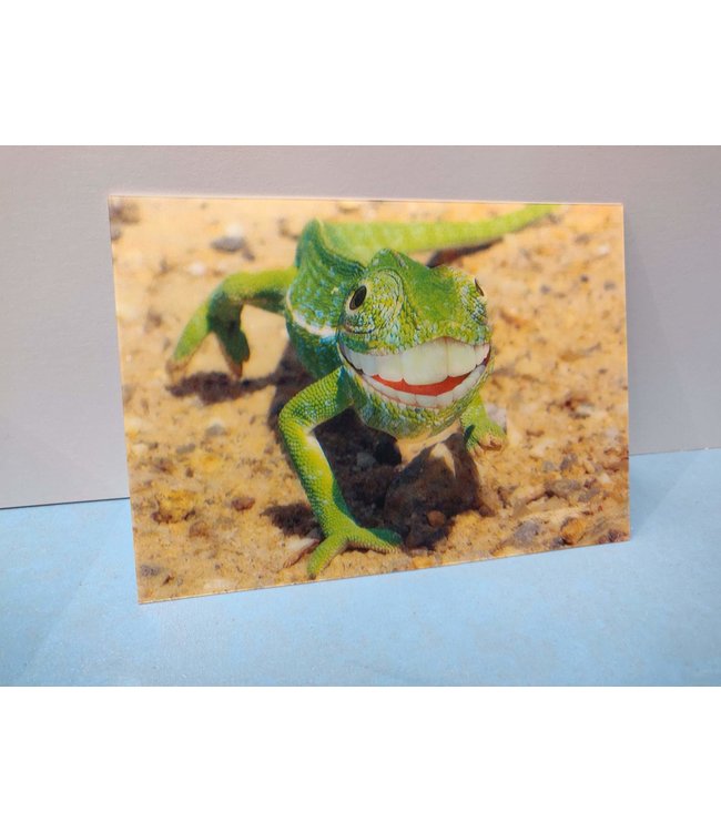 Lenticulaire Kaart Bewegend | Lachende Kameleon