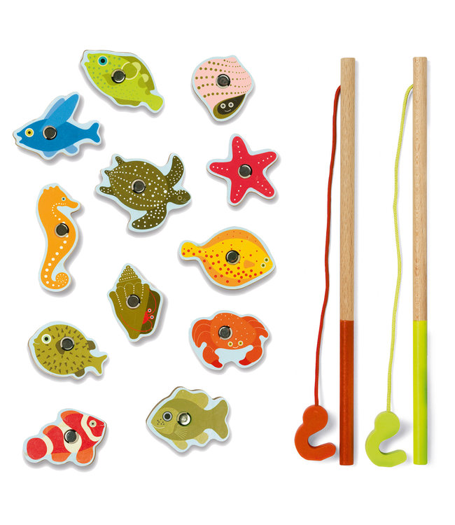Djeco | Houten Hengelspel | Magnetisch | Fishing Tropic | 2+