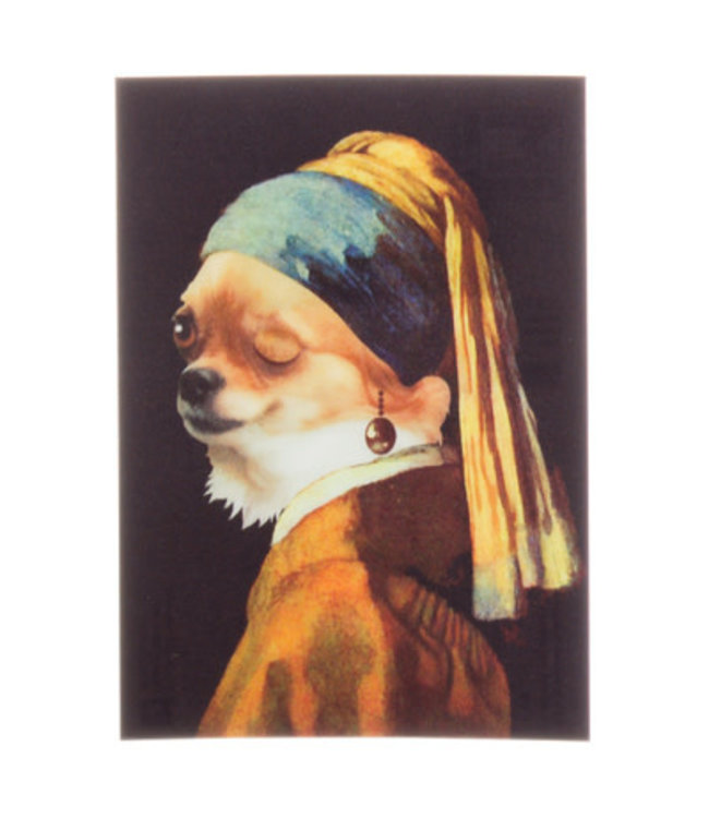 Lenticulaire Kaart Bewegend | Vermeer | Hond met de Parel | Knipoog