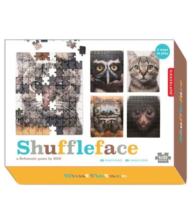 Kikkerland | Puzzle | Refunzzle | Shuffleface | 4 x 100 stukjes | 5+