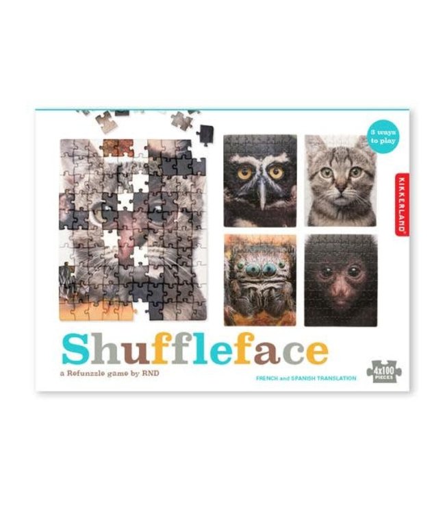 Kikkerland | Puzzle | Refunzzle | Shuffleface | 4 x 100 stukjes | 5+