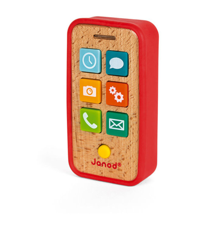 Janod | Houten Telefoon Met Geluid | 14 cm | 1+