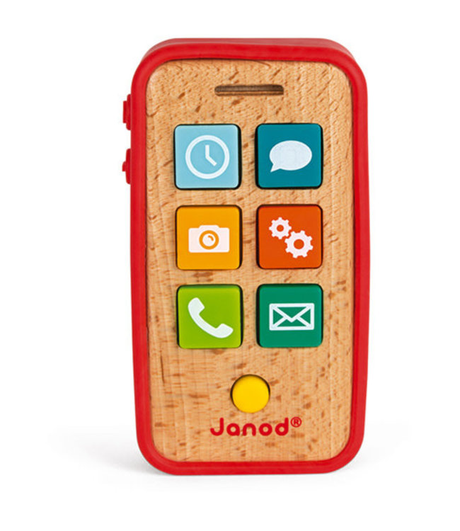 Janod | Houten Telefoon Met Geluid | 14 cm | 1+