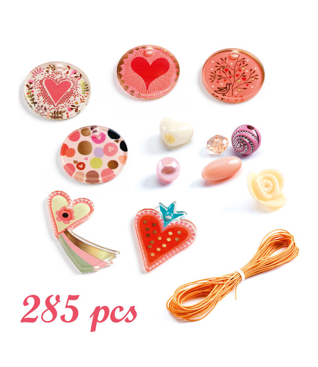 Djeco | Kralen | Fancy Beads | Harten | 285 delig | 6-10 jaar