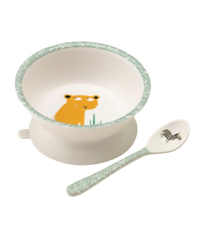 Petit Jour Paris | Savanne | Kommetje met Zuignap en Lepel | +6 mnd