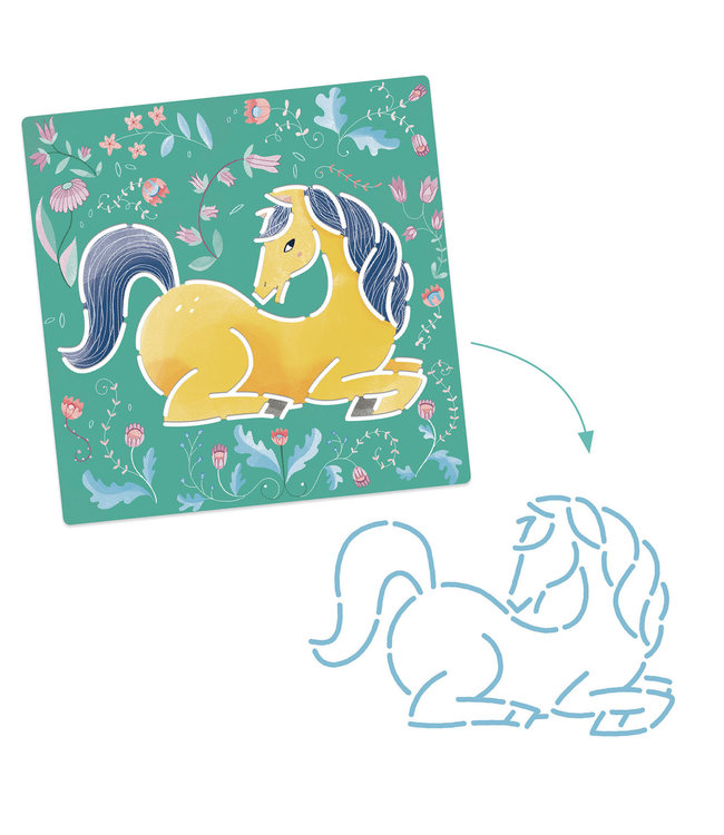 Djeco | Sjablonen | Paarden | 5 delig | 4-7 jaar