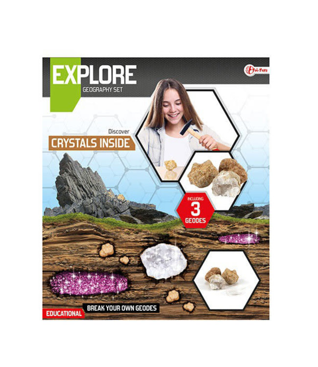 Toi Toys | Explore | Geography Set | Break Your Own Geodes | 8+