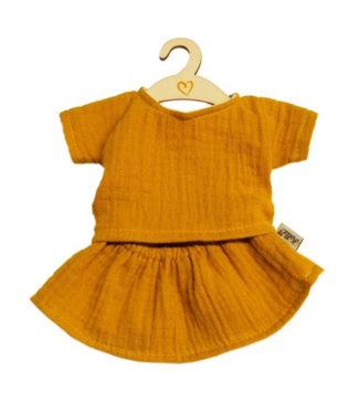 Hollie | Poppenkleding | Setje met rok | Ochre | 34 cm