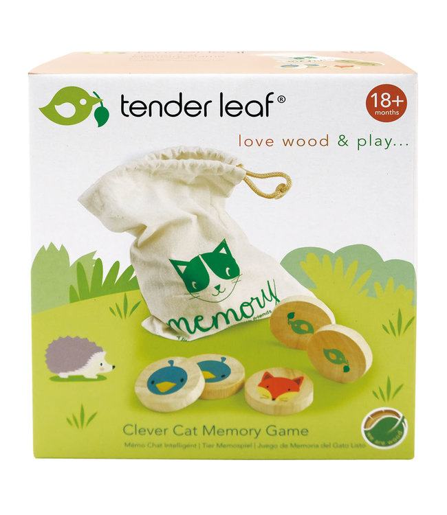 Tender Leaf Toys | Clever Cat Memory Game | 20 delig | +18 mnd
