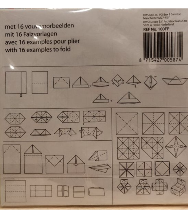Grafix | Vouwblaadjes | 100 vel | 16 x 16 cm | 4 x 25 | met 16 voorbeelden | 5+
