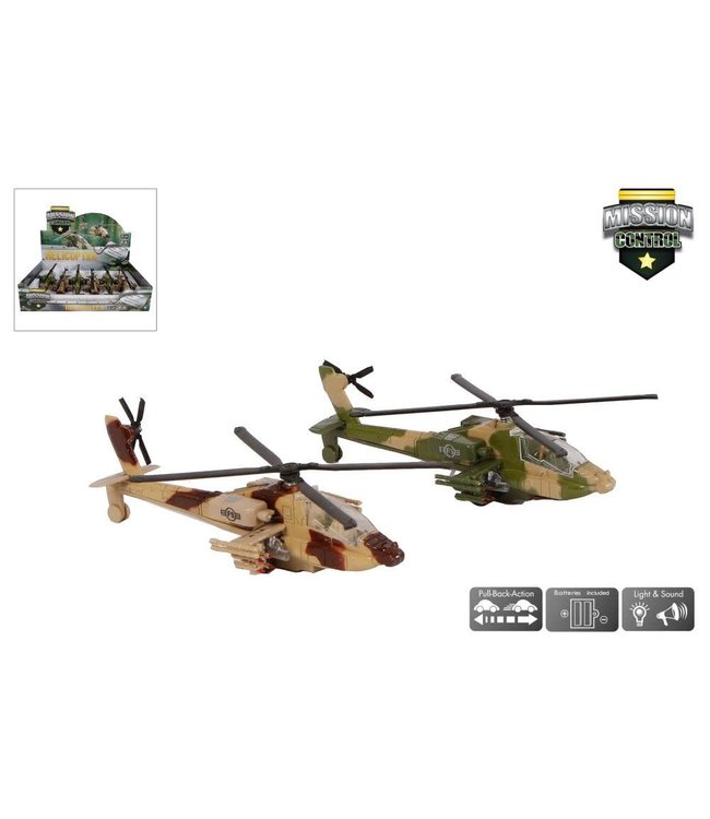 Mission Control | Pullback | Militaire Helikopter | met licht en geluid | 20 cm | 3+