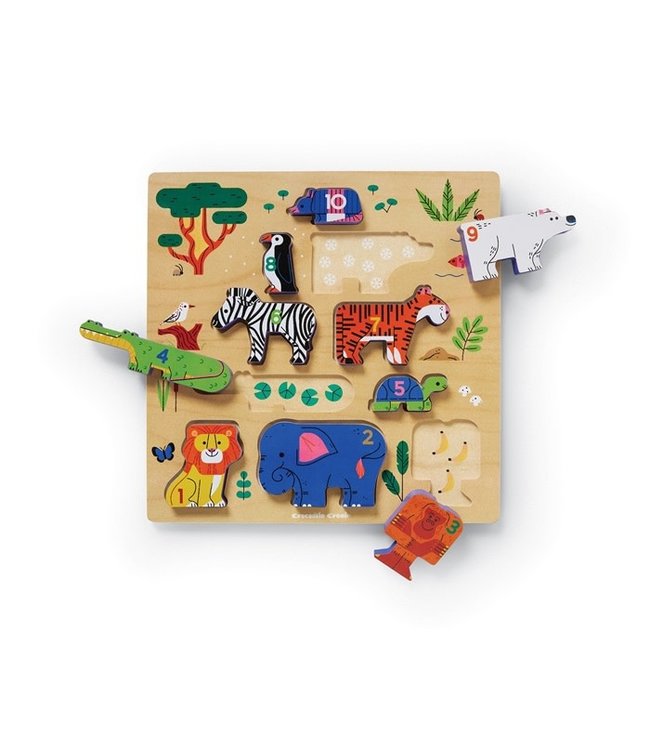 Crocodile Creek | Stacking Wood Puzzle | Learn Match Count | Zoo | 16 delig | 2+