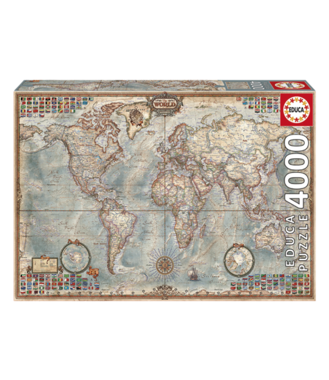 Educa | Puzzle | The World Executive Map | 4000 stukjes
