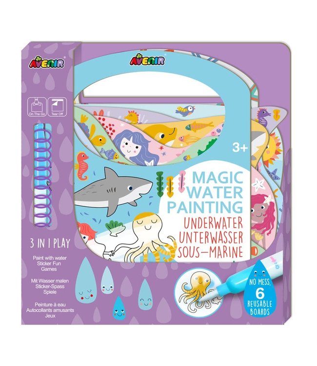 Avenir  | Magic Water Painting | Under Water | inclusief 110 Afneembare Stickers | 3+