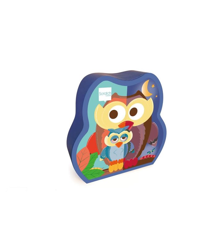 Scratch Puzzle  | Uil | Dag en Nacht | 2-zijdige puzzel | 39 stukjes | 4+