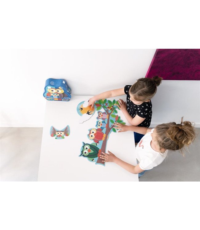 Scratch Puzzle  | Uil | Dag en Nacht | 2-zijdige puzzel | 39 stukjes | 4+