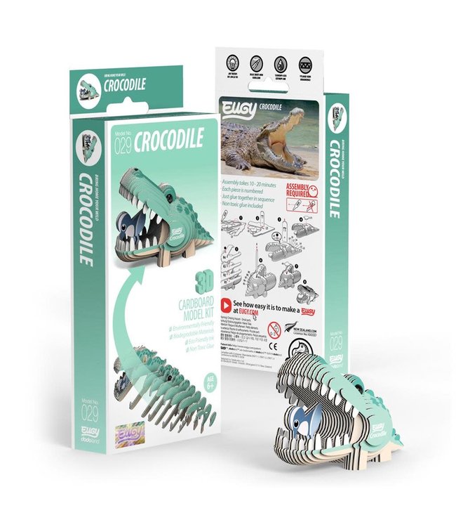 Eugy | 3D Cardboard Model Kit | Wild Life | Krokodil | 6+