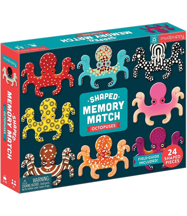 Mudpuppy | Shaped Memory Match | Octopuses | 24 pcs | 3+